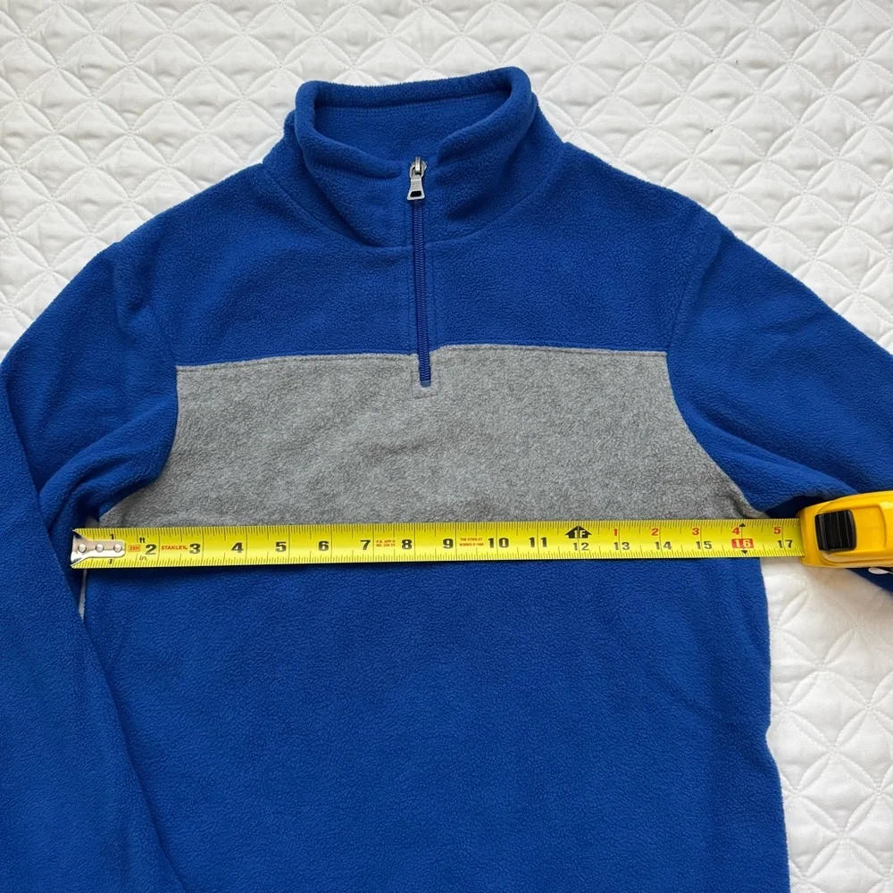 The Children's Place Blue Gray Stripe Quarter Zip Fleece Sweatshirt Size M